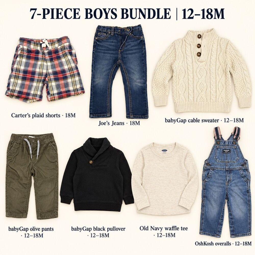 Boys 12–18M 7-Piece Bundle babyGap OshKosh Joe’s Jeans Carter’s Old Navy